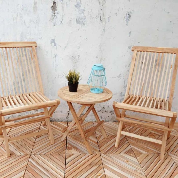 Lantai Kayu Jati Bongkar Pasang Motif Miring UK 30x30cm