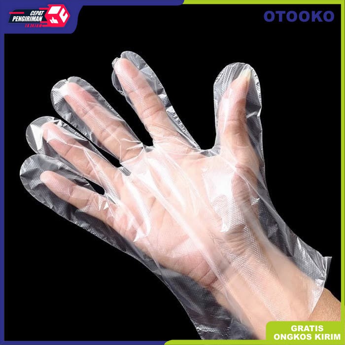 Sarung Tangan Plastik Food Grade Hand Glove Anti Virus Bakteri isi 100