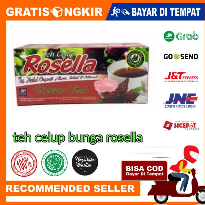 

Teh seduh Bunga Rosella Merah Rosela Herbal Asli Original Netto +/- 100 gram