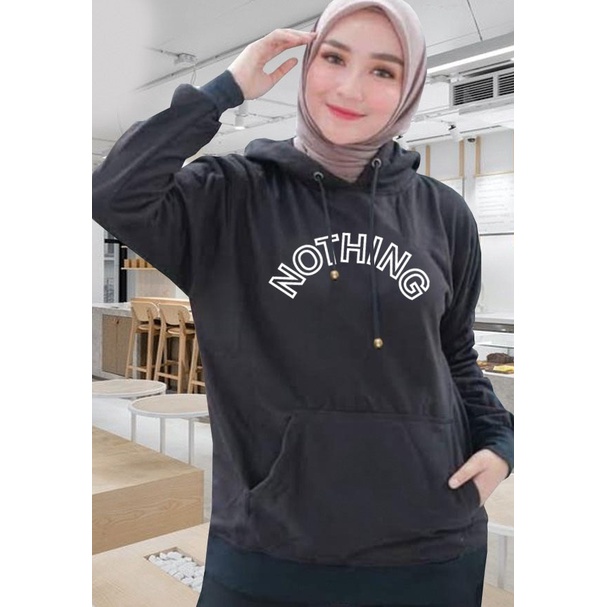 Sweater Hoodie Wanita nothing / Sweater Hoodie Korean Style / Sweater Terbaru 2021 / Sweater Tebal / Sweatshirt Hoodie Wanita