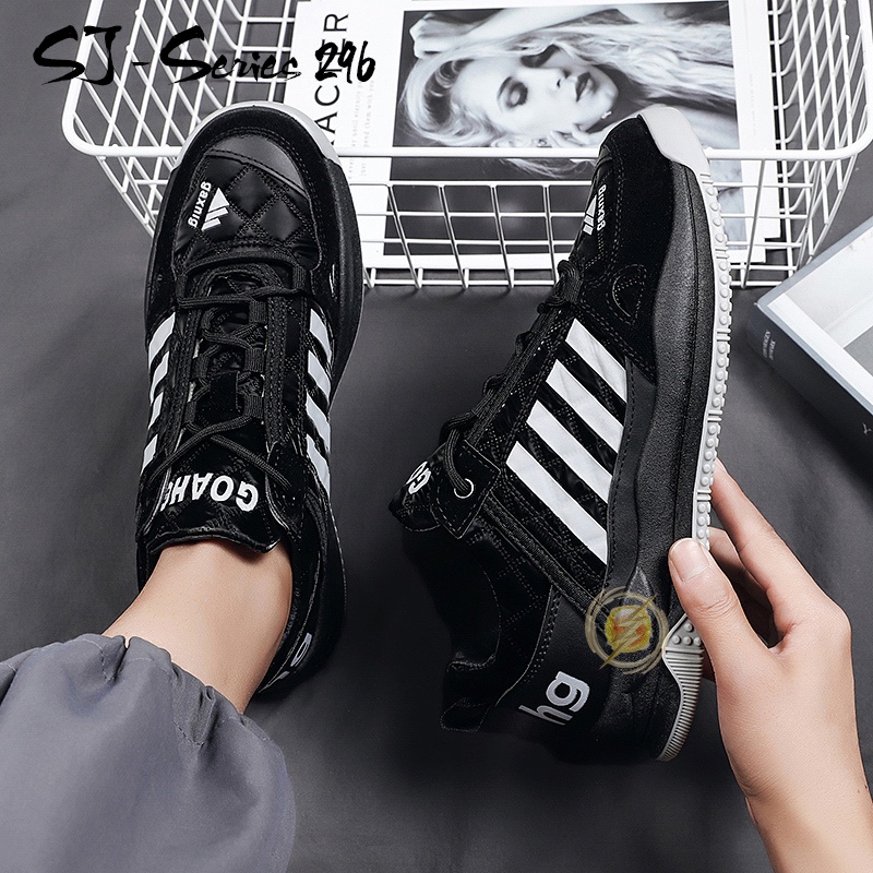 [JWALK] Sepatu Sneakers Kasual Pria Keren dan Trendy Kualitas Import Premium -296 HITAM