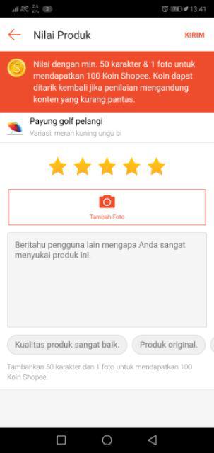Payung Golf Pelangi