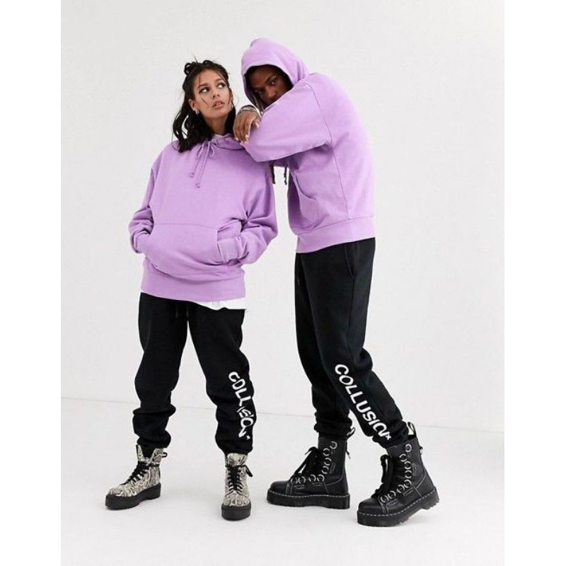 Jaket Hoodie Ungu Lilac Cotton Fleece Premium