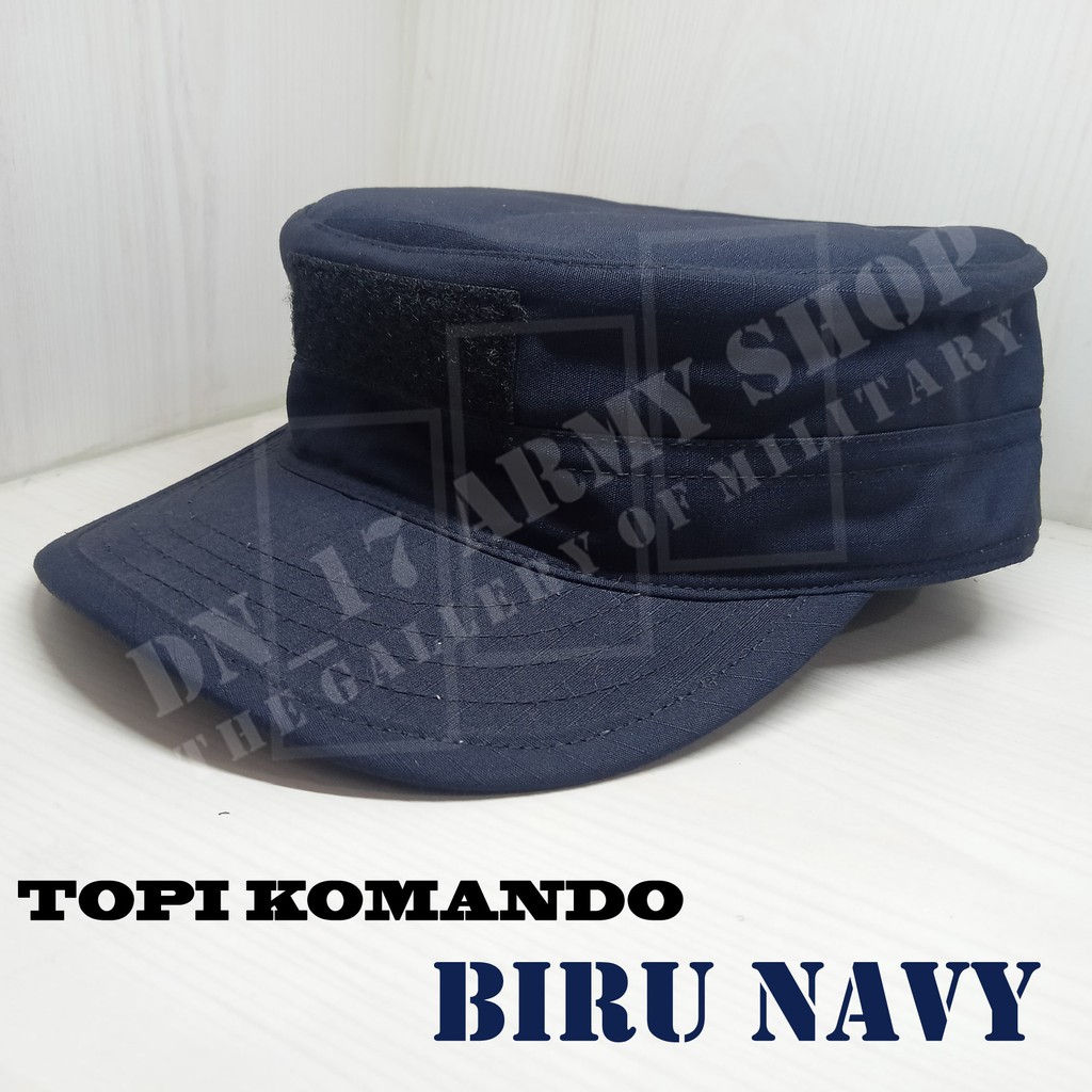 Topi Komando Polos Krem,Hitam,Abu,Hijau Army, Hijau Pol PP, Biru Ripstop