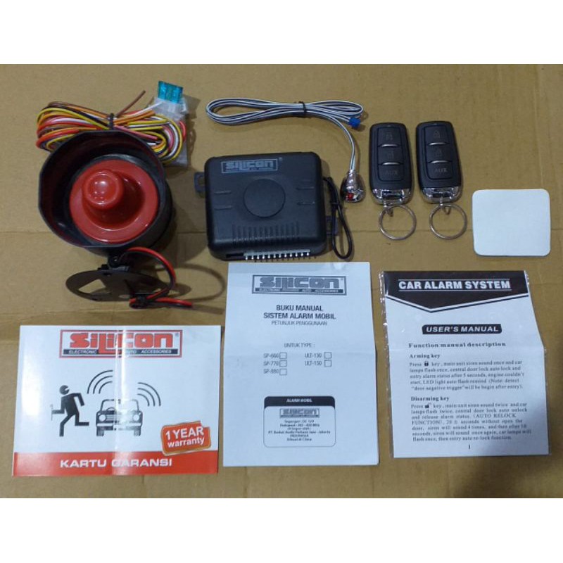 ALARM MOBIL UNIVERSAL MEREK SILICON DIJAMIN PNP ORIGINAL BERKUALITAS