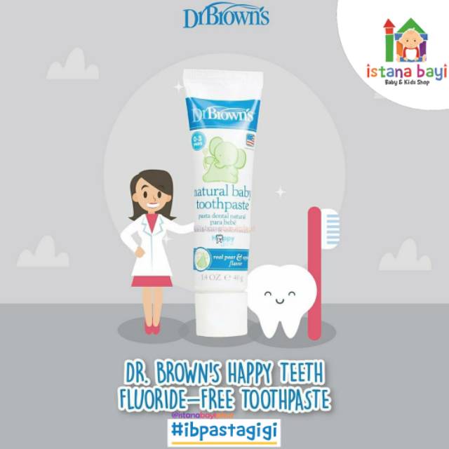 Dr.Brown's Natural baby Toothpaste 40 gr / Dr Brown's Pasta Gigi bayi HG025/HG063