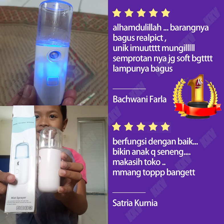 Nano Spray Facial Steamer Perawatan Wajah Nano Spray Semprotan Sanitasi Mini Portable USB Sprayer 30ML (Menambahkan Air / Alkohol)