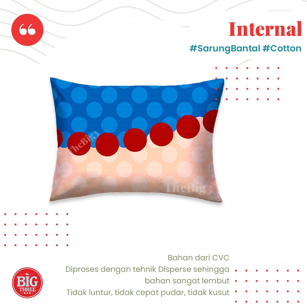 Set Sarung Bantal Bantal merk INTERNAL - Halus Disperse Print - Sarban isi 2