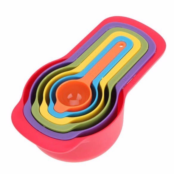 SENDOK TAKAR 6 IN 1/ SENDOK TAKAR SERBAGUNA WARNA WARNI/ Measuring Spoons Cup MULTIFUNGSI SERBAGUNA