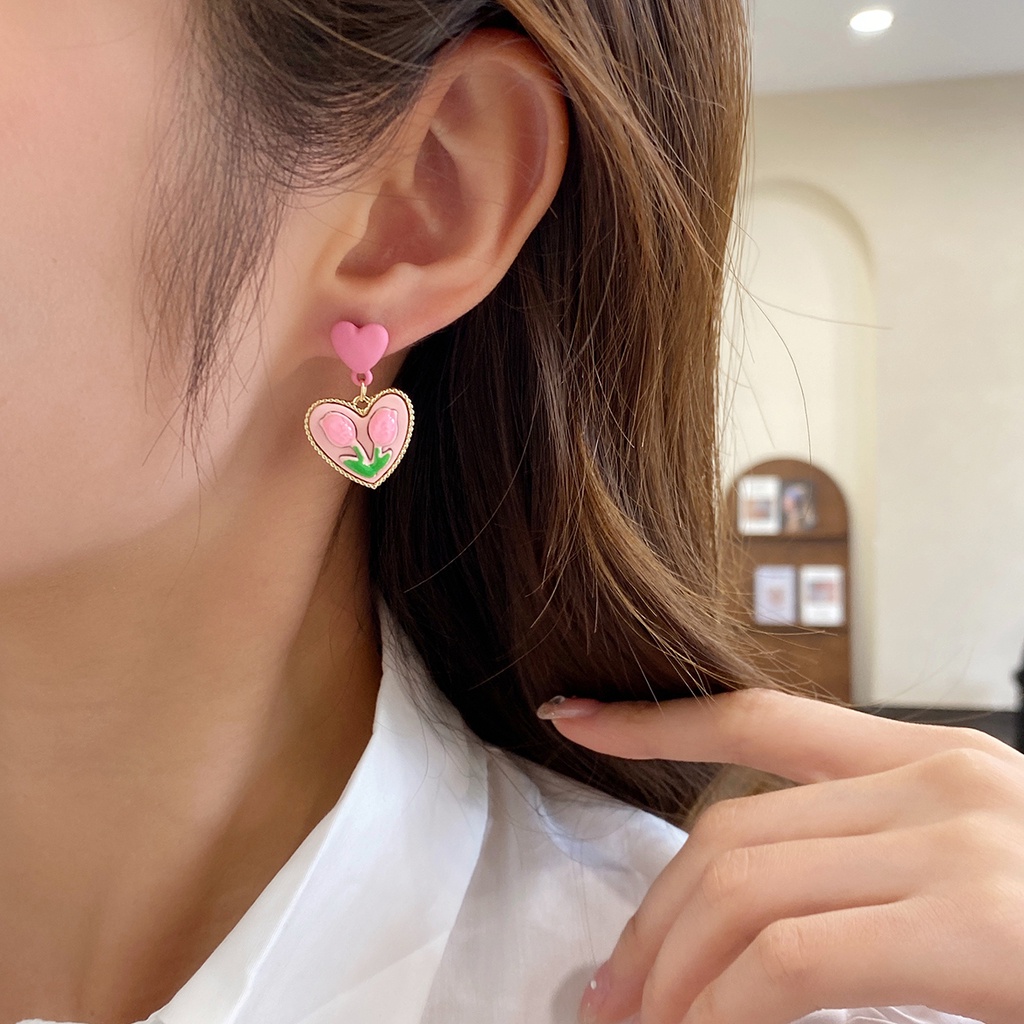 Anting Bentuk Bunga Gaya Retro Korea