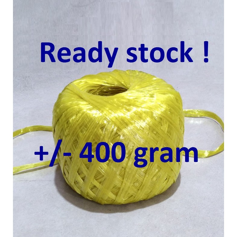 

Langsung Order Tali Plastik Rafia Warna Kuning Gulungan Besar ikat pak jahit karung Murah