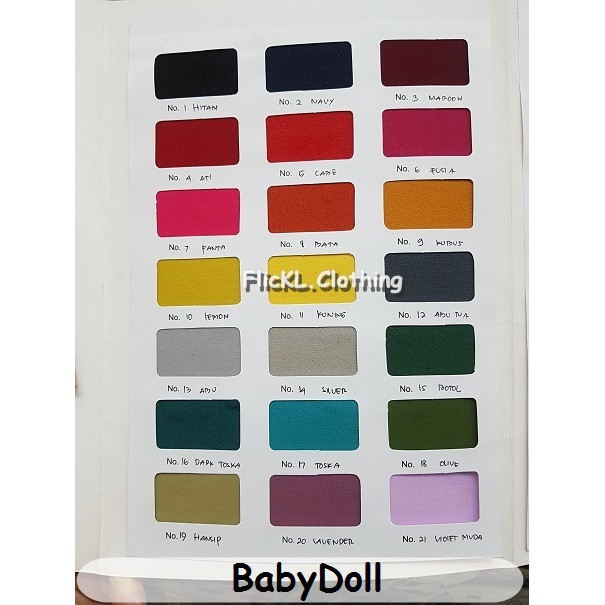 Bahan Kain BabyDoll Original Jilbab Muslim Rollan