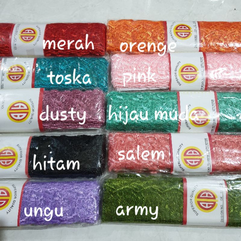 Renda Kaca Per 1 gulung 10 yard/9m