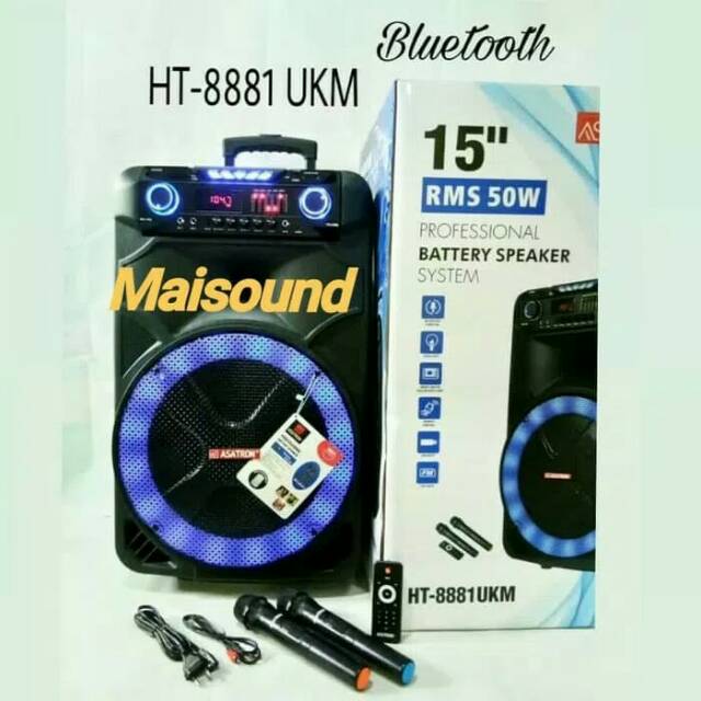 SPEAKER ASATRON HT 8881 15 INCH ORIGINAL PORTABLE ASATRON HT8881 ORI