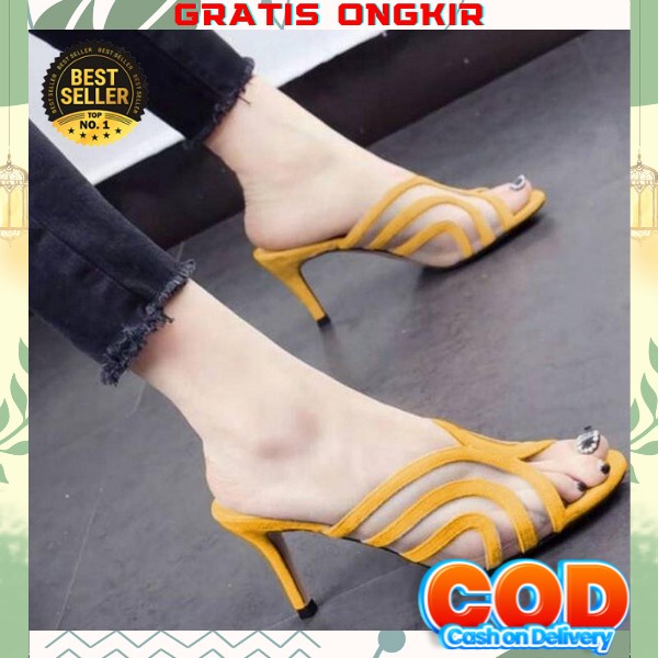 Heels Hills Heel Sepatu Hak Tinggi Hak Tahu Sandal Haihil Ibu2 Kondangan Pesta Murah Import Mewah Te