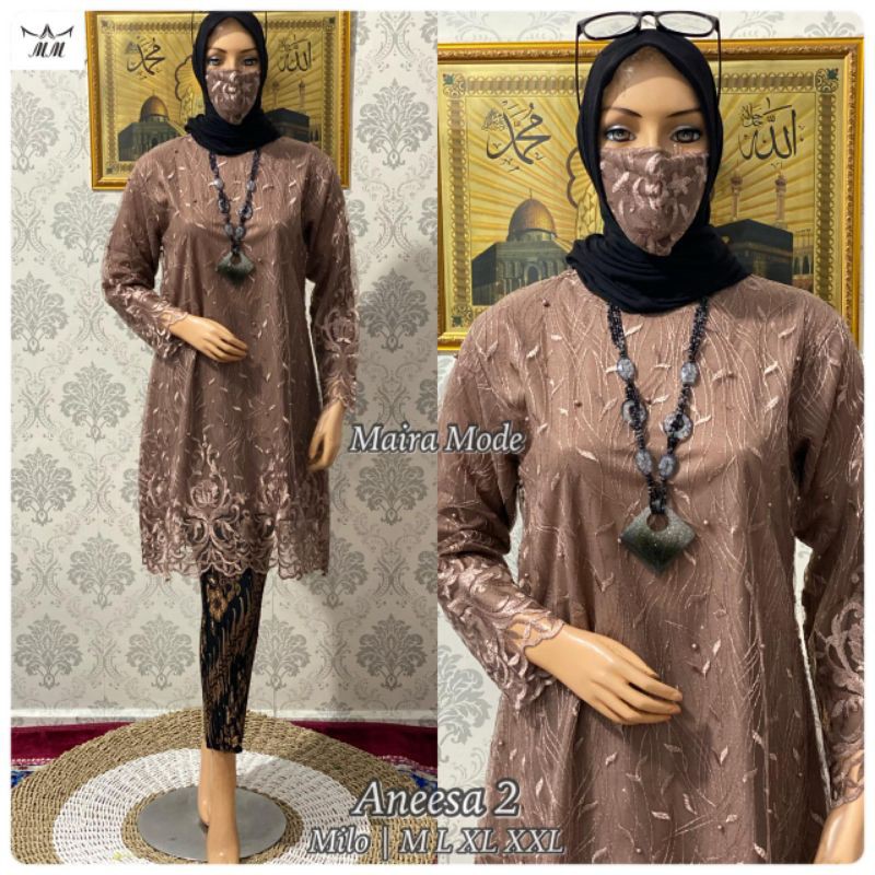 SET KEBAYA TUNIK TULLE - KEBAYA TUNIK ANEESA 2 - KEBAYA WISUDA - KEBAYA KONDANGAN - KEBAYA BROKAT