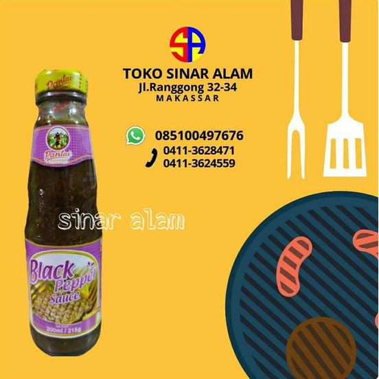 

Pantai Black pepper sauce 200ml thailand/saus lada hitam/seasoning
