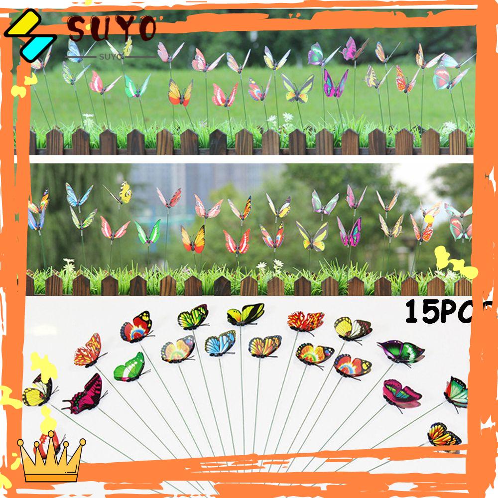 15 Pcs Pot Bunga Butterfly Buatan Untuk Dekorasi Halaman Rumput