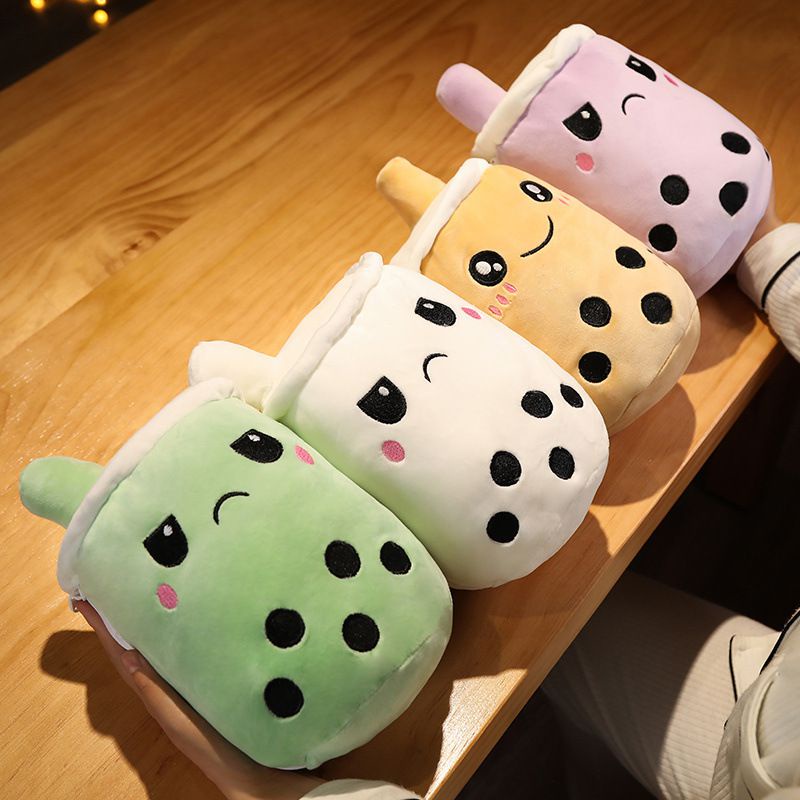 Mainan Boneka Stuffed Plush Boba Bubble Tea / Susu Dapat Dibalik