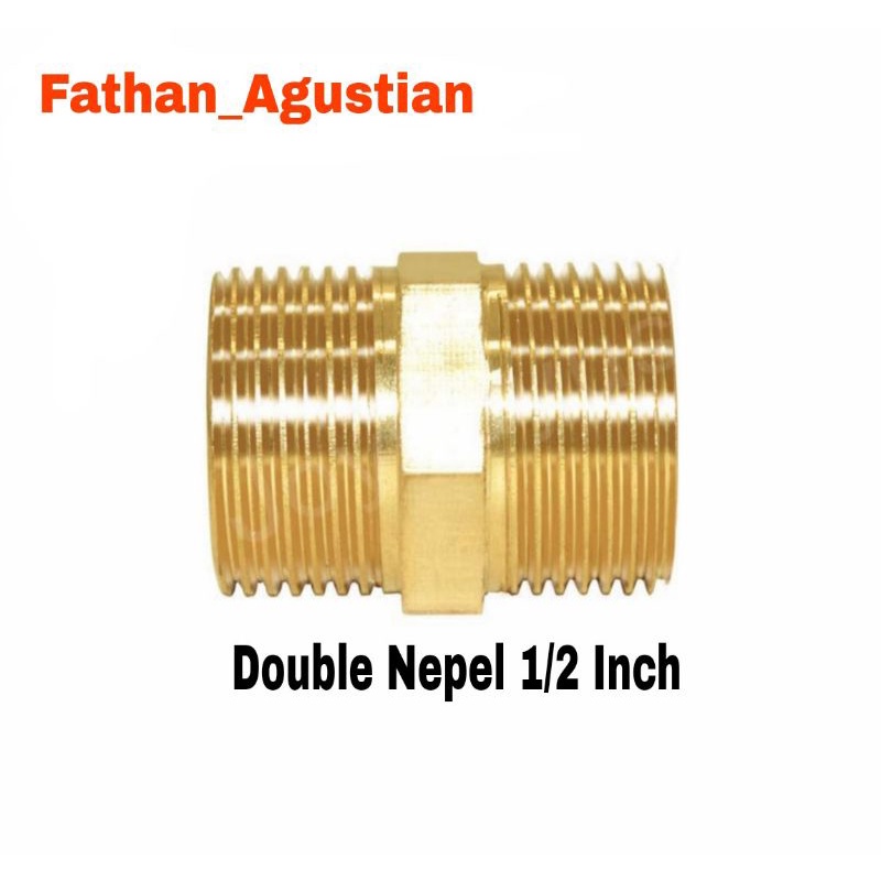 Double Nepel Kuningan 1/2 Inch