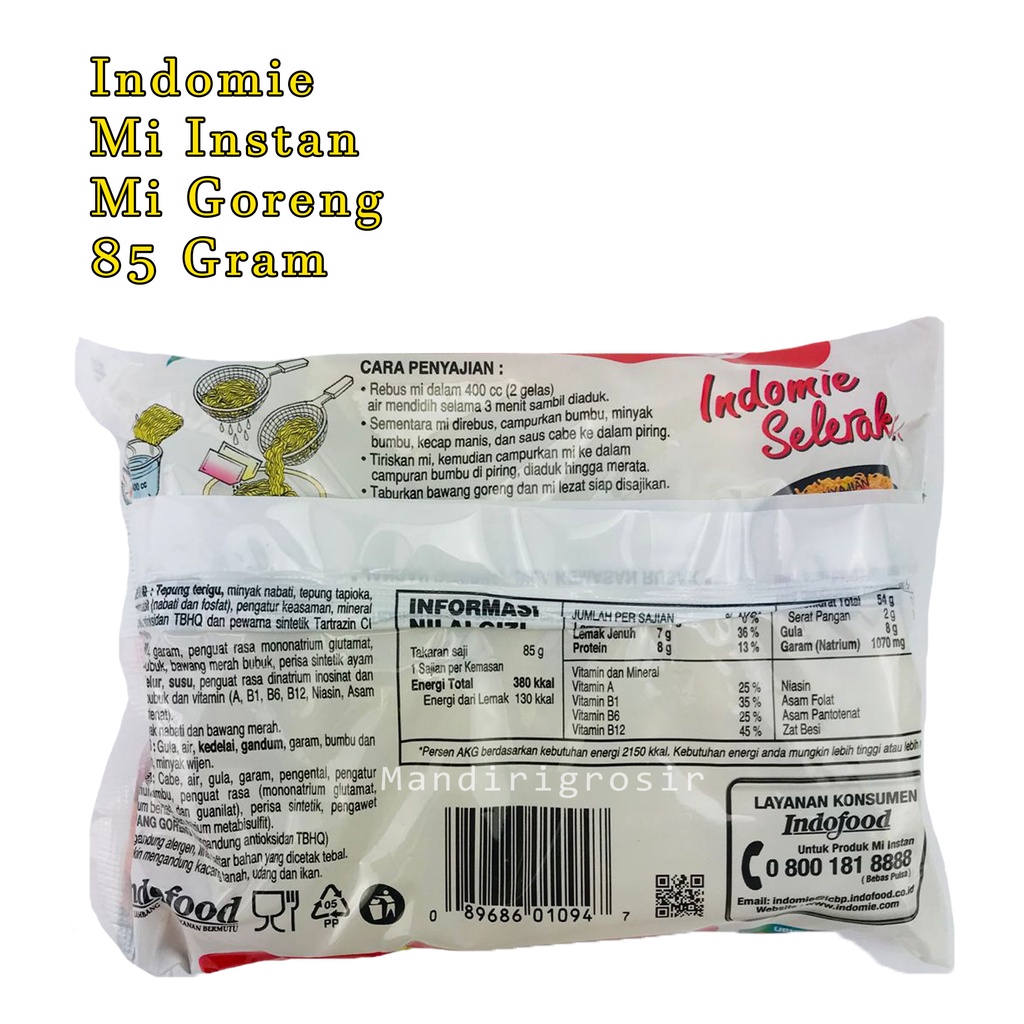 Indomie * goreng * Mie instan * Mie goreng instas