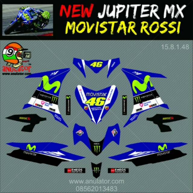STRIPING STIKER YAMAHA NEW JUPITER MX. JUPITER MX NEW MOVISTAR 2015