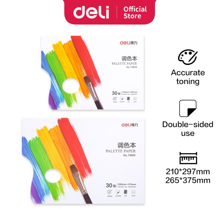 

Senikertas- Deli Pallete Paper /Palet Kertas Untuk Mencampur Warna 30Halaman 7362X - 297 X 210 Mm