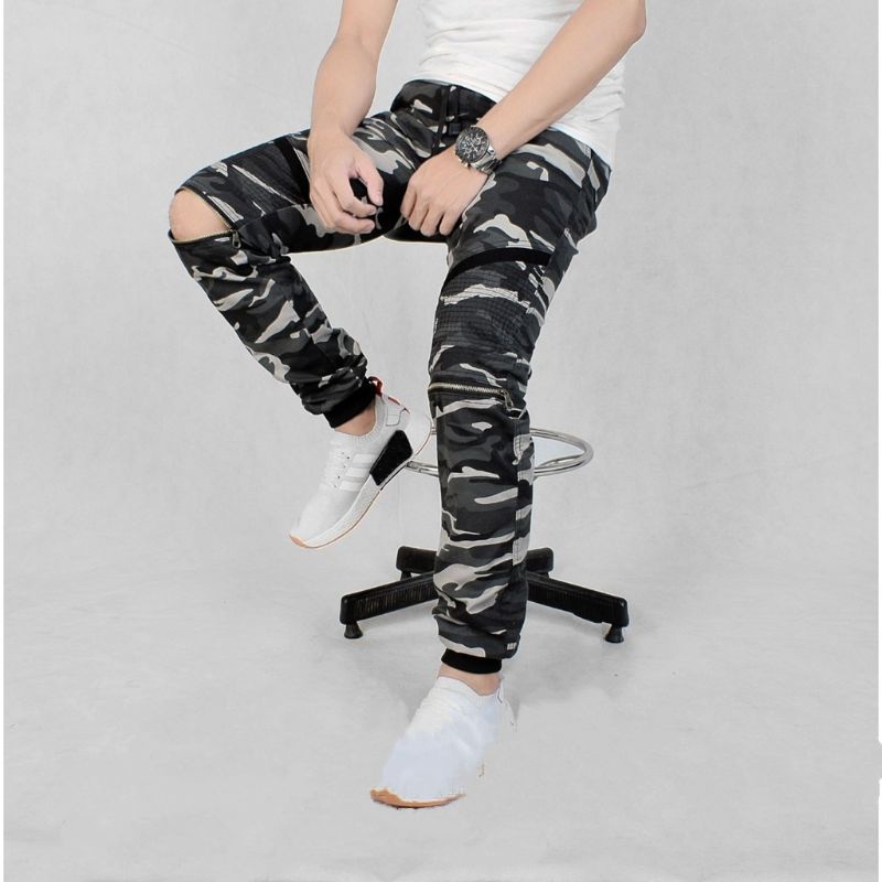 Celana Joger Pria Biker Loreng Model Biker Premium