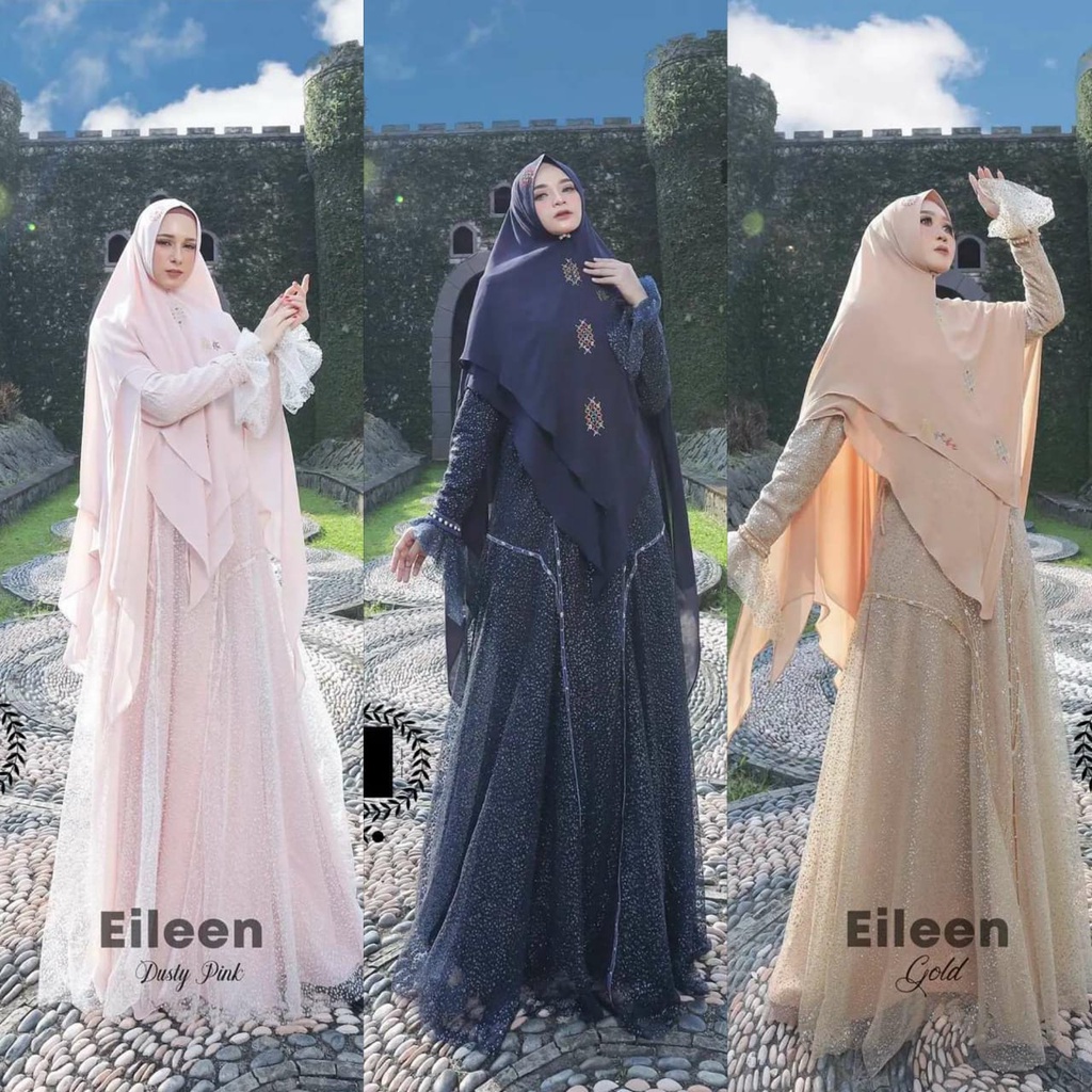 [MUSTBE HIJAB] GAMIS SYARI / DRESS SET BROKAT MEWAH" EILEEN SERIES" By Mustbe Hijab