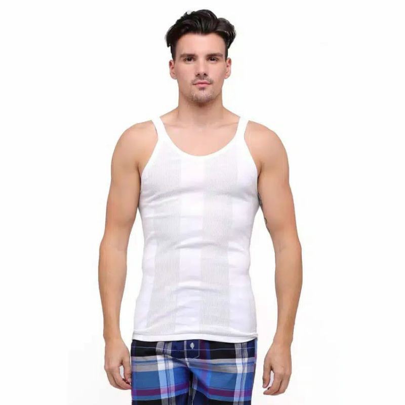 Kaos Dalam Pria Singlet GT MAN Putih Salur 302 B