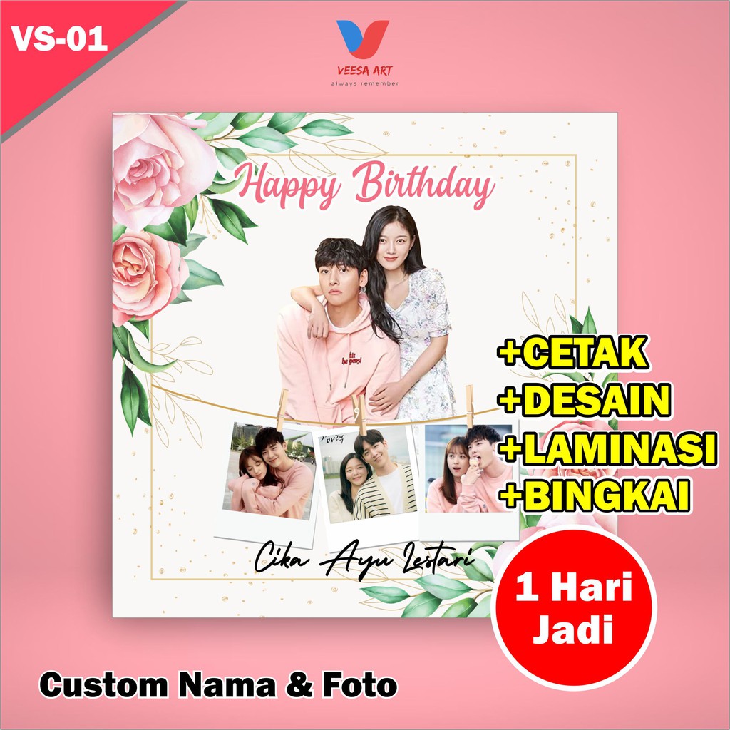 Kado Ultah Wisuda Hadiah Graduation Pasangan Pacar Perempuan Cewek Murmer Menarik Foto Art Hadiah Penikahan Souvenir Birthday Sahabat Frame Teman custom Foto Nama Anniversary Pacara Pasangan Motif Bunga Merah Pink Kayu