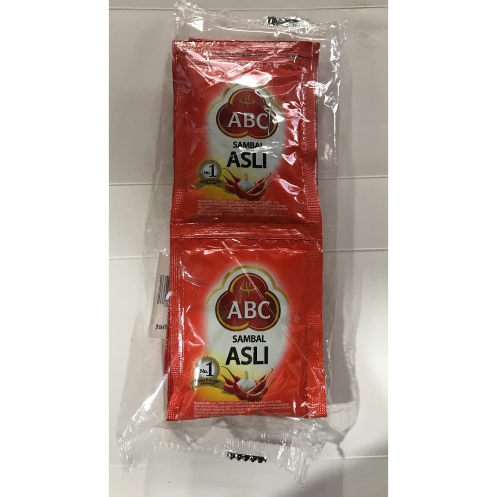 

Sambal Asli Sachet ABC 18g / 10 Pcs 1 Renceng Pak 18 gr gram / Saos