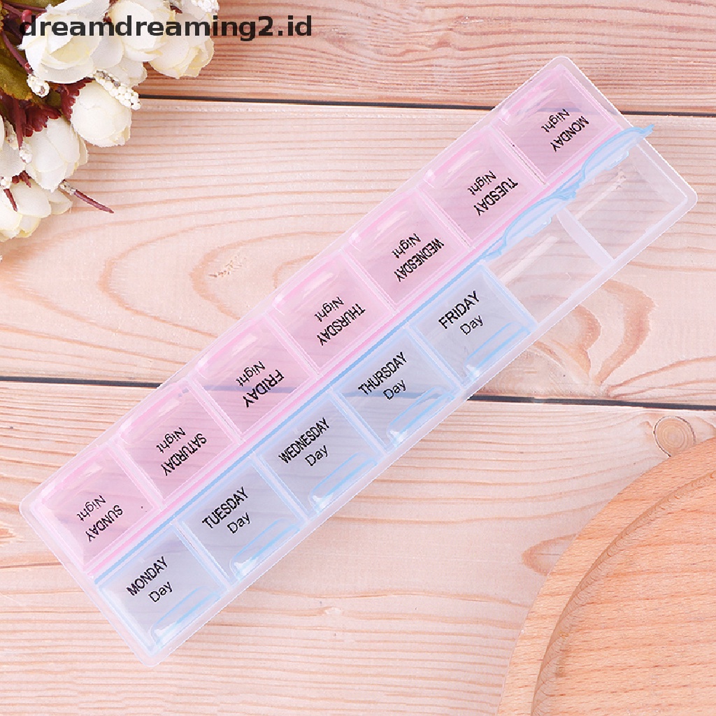 1pc Kotak Dispenser Organizer Obat Pil / Tablet 7 Hari / Mingguan