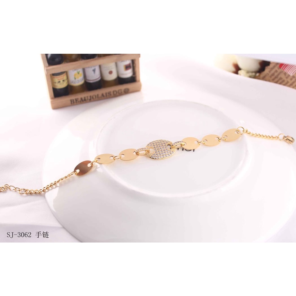 Set titanium kalung dan gelang perhiasan fashion 3062,8482