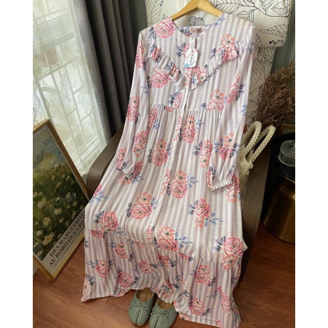 Hayya Lilac Chrysant by HaideeOrlin Midi Dress Tunik Haidee & Orlin