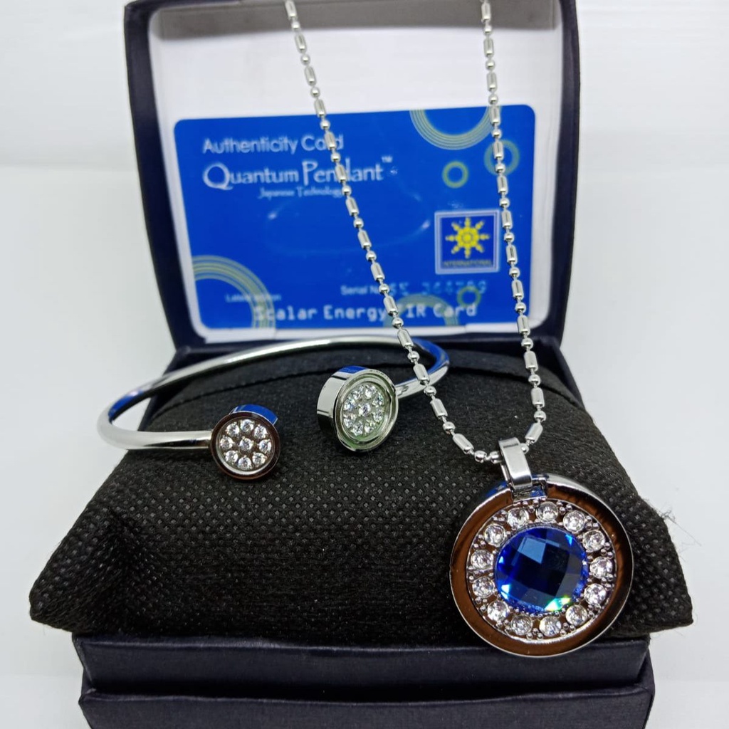 1 Set Kalung Kesehatan Germanium Gelang Model  HELLO KITTY Quantum Pendant Permata Bio Energy +gelan