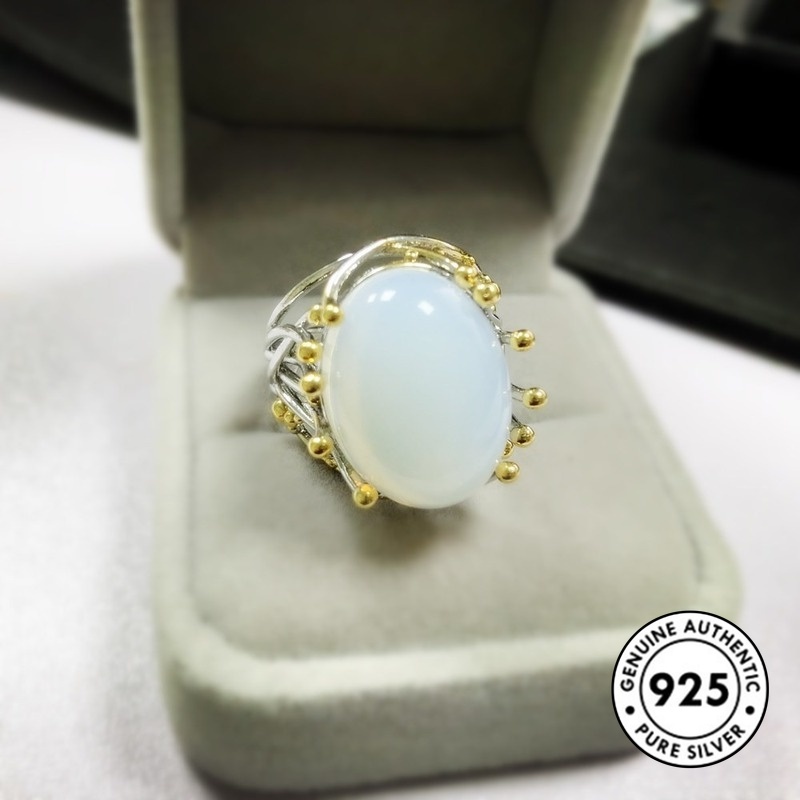 Cincin Lapis Sterling Silver 925 Model Ranting Pohon Dengan Moonstone Untuk Wanita