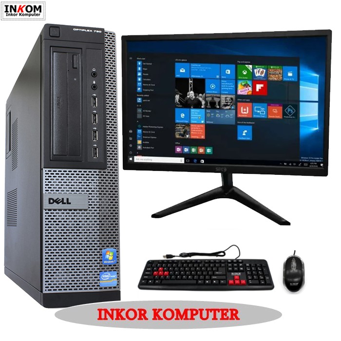 PC Built Up Dell OptiPlex 790 Desktop LED Monitor 19 Inch