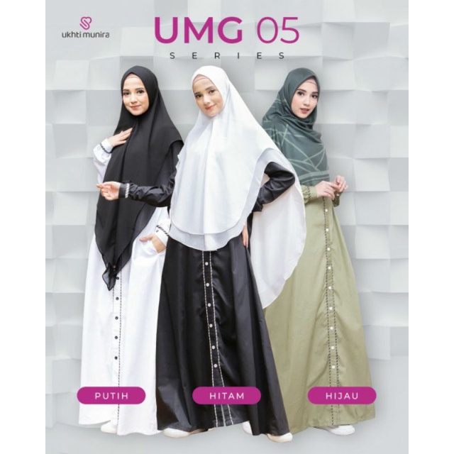 [Reiby] Gamis Polos Katun Premium Outer Kancing Depan Ukhti UMG05 Ukhti Munira