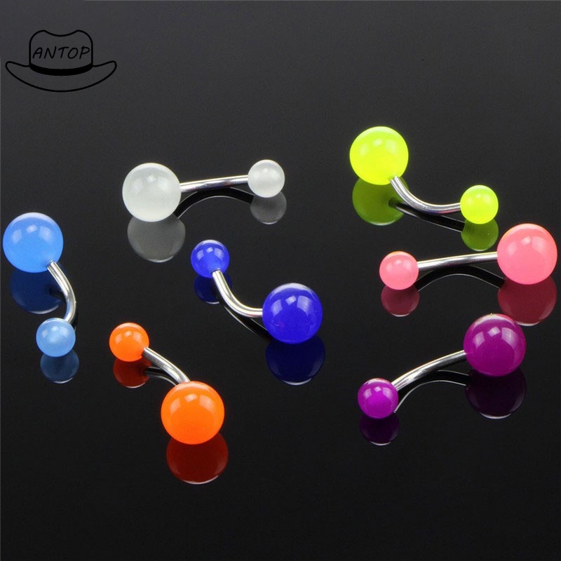 1pc Anting Tindik Perut/Pusar Bahan Stainless Steel Akrilik Luminous Dengan Untuk Wanita ANTOP
