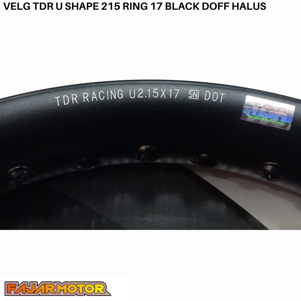 PROMO VELG TDR U SHAPE 215 RING 17 BLACK GOLD