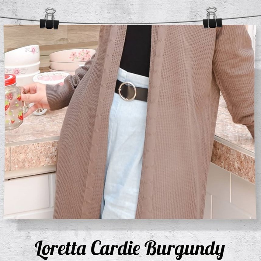 Loretta Cardie rajut premium-burgundy