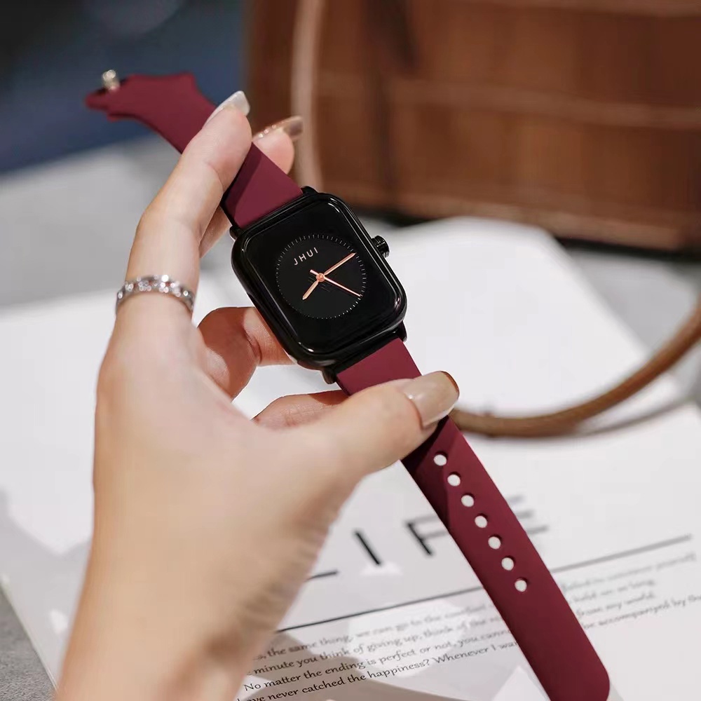 ✅Grosir Jam Senen - Jam Tangan Wanita Kekinian Strap Pu Dial Kotak Fashion