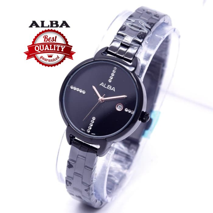 JAM TANGAN WANITA / CEWEK ALBA RANTAI TANGGAL (ADA 5 WARNA) ARMY