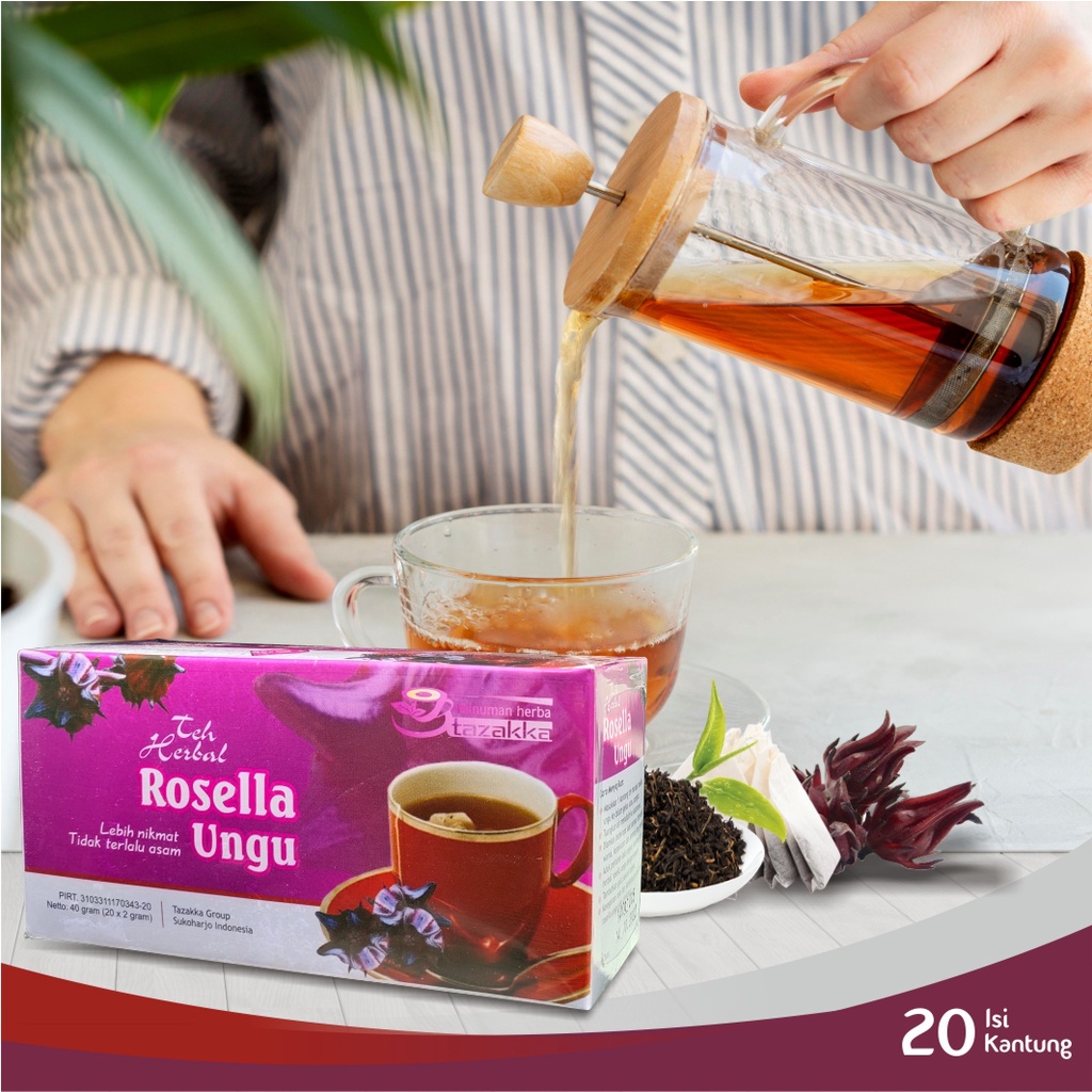 

Teh Celup Bunga Rosella Ungu Isi 20 Kantung | Herbal Tazakka | Original