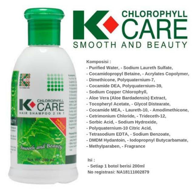 K-Care Chlorophyll 2 in 1 Shampoo / Shampo Kloropil KLINK ASLI