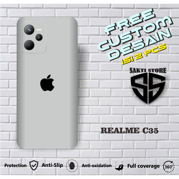 SKIN CASE MOTIF IPHONE REALME C35 BISA COD // SKIN MURAH ISI 2 PCS CUSTOM MOTIF