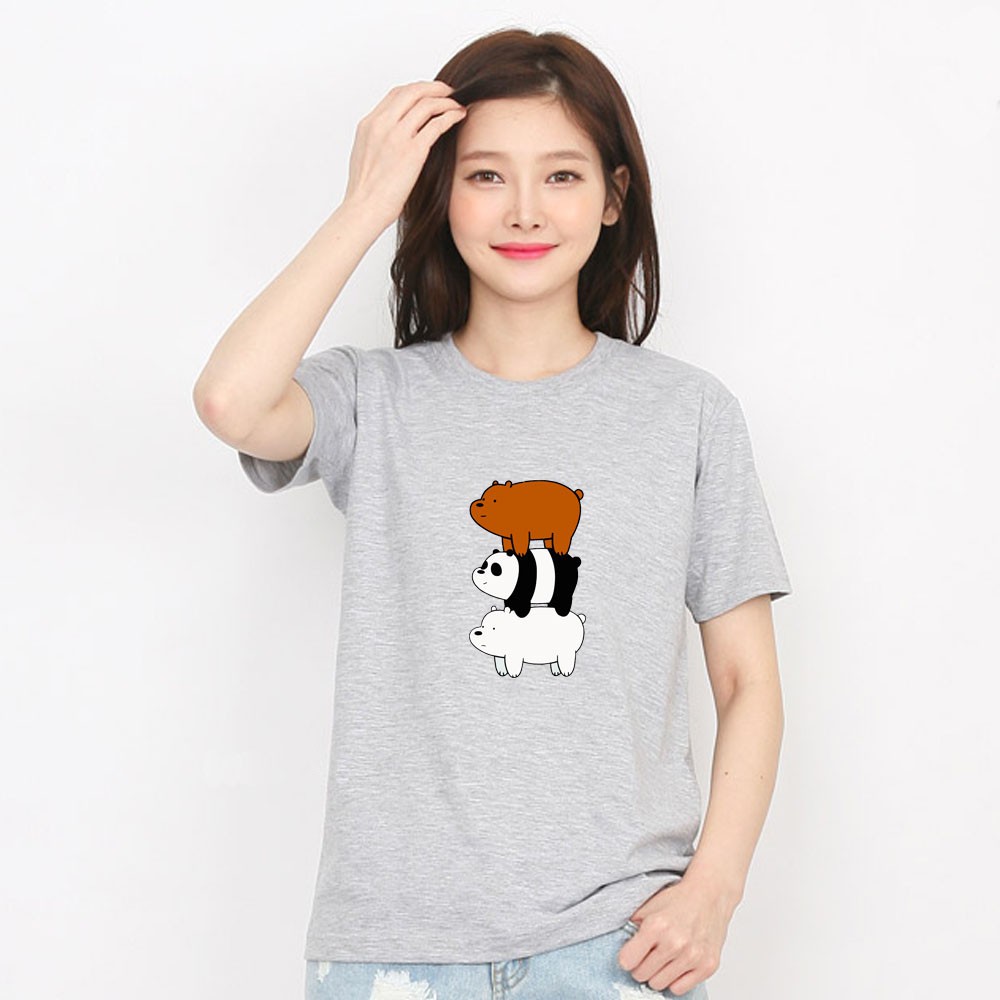  Kaos  Desain We Bare Bears Import T Shirt Dewasa Unisex 
