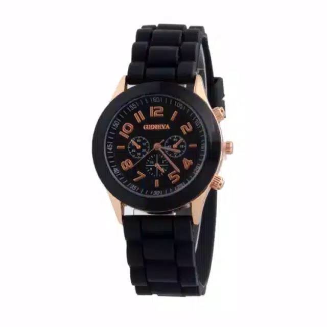 Terima Cod)Jam Tangan Wanita Geneva Strap Rubber