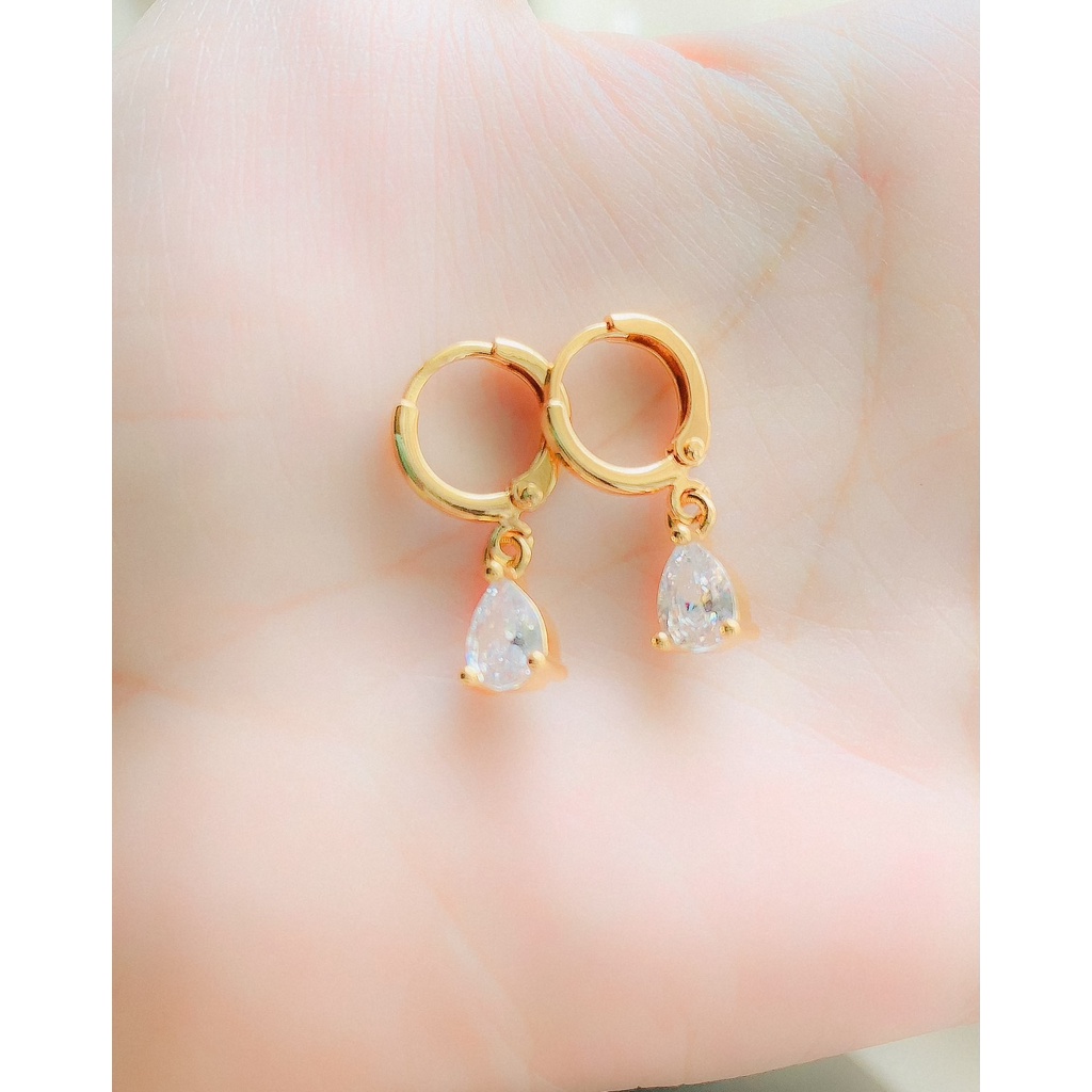 Anting Wanita Model Tetes Air Zirconia Gold Xuping